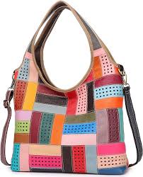 Bolso Multicolor de Cuero Genuino para Mujer Segater