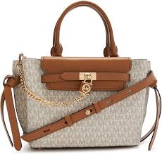 Bolso Satchel Michael Kors SM con Cinturón - Vainilla/Acorn