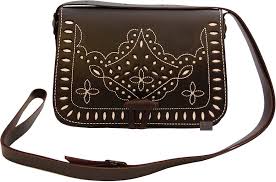 Bolso Rociero de Piel Marrón Chocolate de Ubrique - Funrey