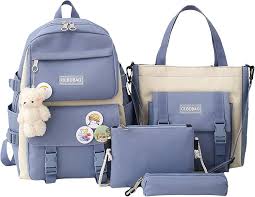 Conjunto Escolar Gereton: Mochila de Lona con Pin - 4 Piezas