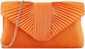Bolso de Mano Plisado de Satén para Novia y Graduación
