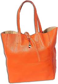 Bolso de Piel Naranja Moderna para Mujer - Florence Italia OTF112O