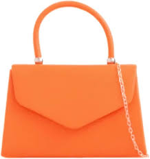Bolso de Mano Naranja de Piel Sintética