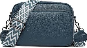 Bolso Bandolera de Cuero para Mujer con 3 Bolsillos
