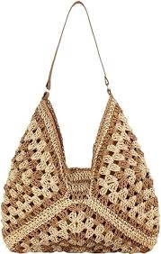 Bolso Bandolera Grande de Rafia para Mujer - Verano YingStar