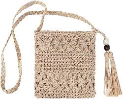 Bolso de Paja y Crochet para Mujer