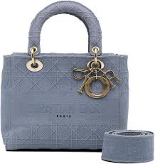 Bolso Lady D-Lite Cannage Mediano Azul - Segunda Mano