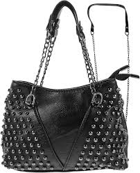 Bolso Cruzado de Cuero con Tachuelas para Mujer