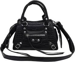Bolso de Mano de Cuero PU con Remaches para Mujer