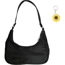 Set TAFACE: Bolso Negro y Llavero de Girasol