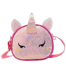 Bolso Unicornio Brillante 3D - Rojo Rosa