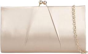 Bolso de Mano de Satén Beige para Novia y Ocasiones Especiales