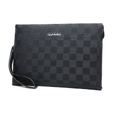 Bolso de Mano de Cuero Genuino para Hombre