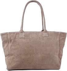 Bolso Shopper de Piel Serraje para Mujer - Estilo Años 90