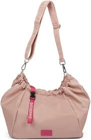 Bolso XL de Nylon Rosa con Accesorios para Mujer