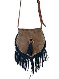 Bolso Boho de Piel con Flecos