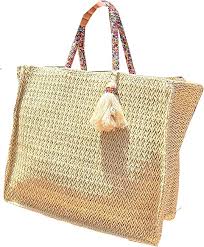 Bolso de Playa Bohemio de Paja Rafia