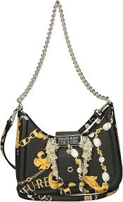 Bolso Hobo Versace Jeans Couture Negro y Dorado para Mujer
