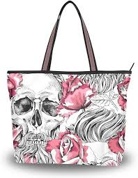 Bolso de Mano Gótico con Diseño de Calavera para Mujer