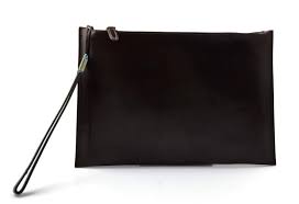 Clutch de Cuero Marrón Oscuro