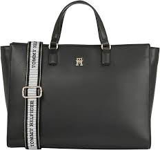 Bolso Bandolera Grande Negro Tommy Hilfiger para Mujer
