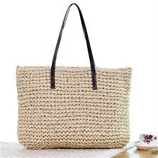 Bolso de Paja Vintage para Playa