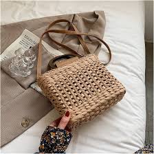 Bolso de Paja Tejido a Mano para Mujer