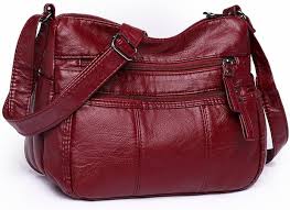 Bolso Rojo de Cuero Mujer Gran Capacidad