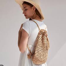 Mochila de Paja de Verano para Mujer