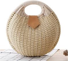 Bolsos Redondos de Mimbre para Mujer