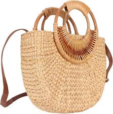 Bolso de Mimbre Tejido a Mano para Mujer - Estilo Retro y Ligero