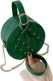 Bolso Redondo Pequeño con Remaches para Mujer
