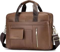 Maletín Portátil de Cuero para Hombre - SPAHER 15.6 Pulgadas