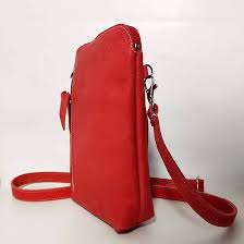 Mini Bolso Rojo de Piel para Móvil
