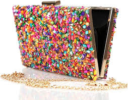 Bolso de Fiesta Multicolor con Cadena