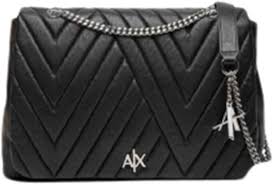 Bolso Bandolera Maxi Matelassé Negro de Armani Exchange