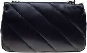 Bolso Maxi Acolchado Negro con Cadena Plateada