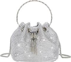 Bolso Brillante Durio con Purpurina Plateada