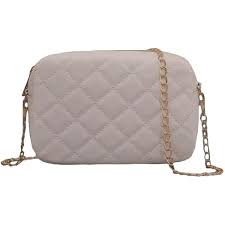 Bolso Bandolera Blanco Hueso con Cadena Dorada