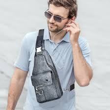 Bolso Bandolera de Piel para Hombre - A-QMZL