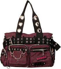 Bolso de Mano Rayas Negro y Rojo - Banned