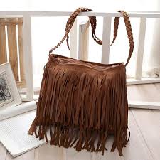 Bolso Cruzado con Flecos Marrón Claro DEARMAMY