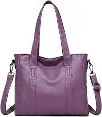 Bolso de Hombro de Cuero Suave y Amplio para Mujer