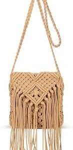Bolso Bohemio de Ganchillo con Borla y Flecos