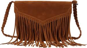 Bolso Bandolera de Terciopelo con Borlas para Mujer