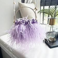 Bolso de Noche con Plumas para Mujer