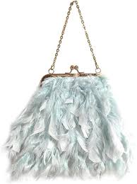 Monedero MOISTRI: Elegancia de Plumas para Fiesta