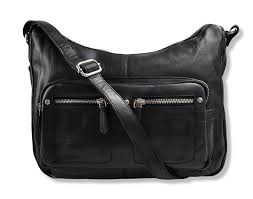Bolso de Cuero de Búfalo Negro para Mujer