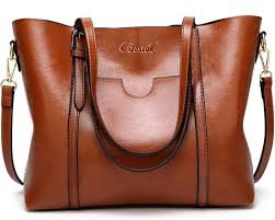 Bolso Tote Grande de Piel Negra para Mujer - BestoU