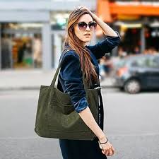 Bolso Tote Bandolera de Pana para Universitarias